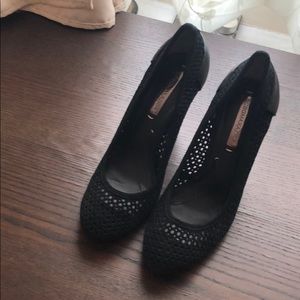 BCBG Max Azria Black Suede Heels